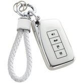 Silver Edge Car Key Cover Cover Matching Car Key Chain Pendant - Show Gadgets